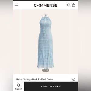Elegant Blue Halter Maxi Dress